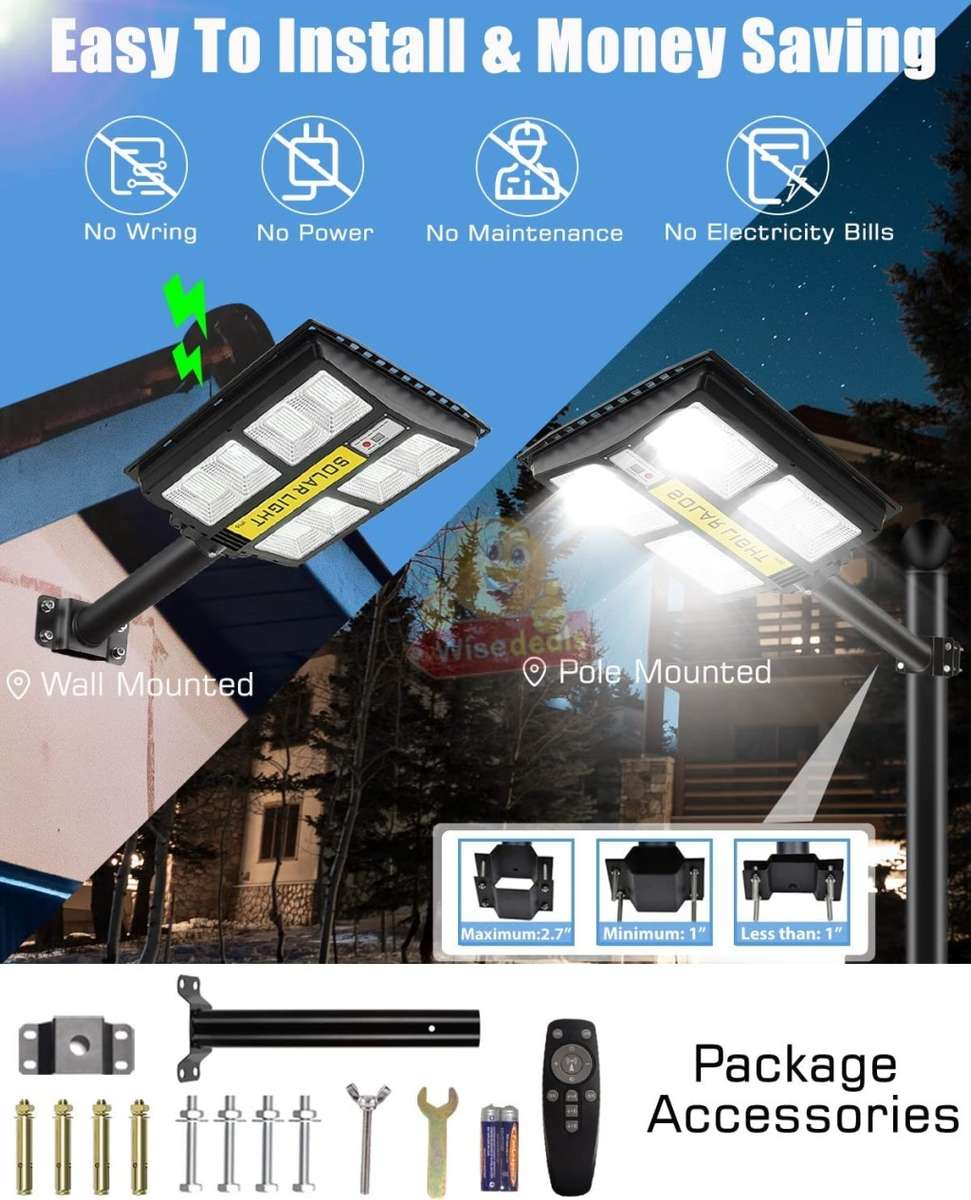 Super Bright 300W Solar Sensor Street Light with Remote Control