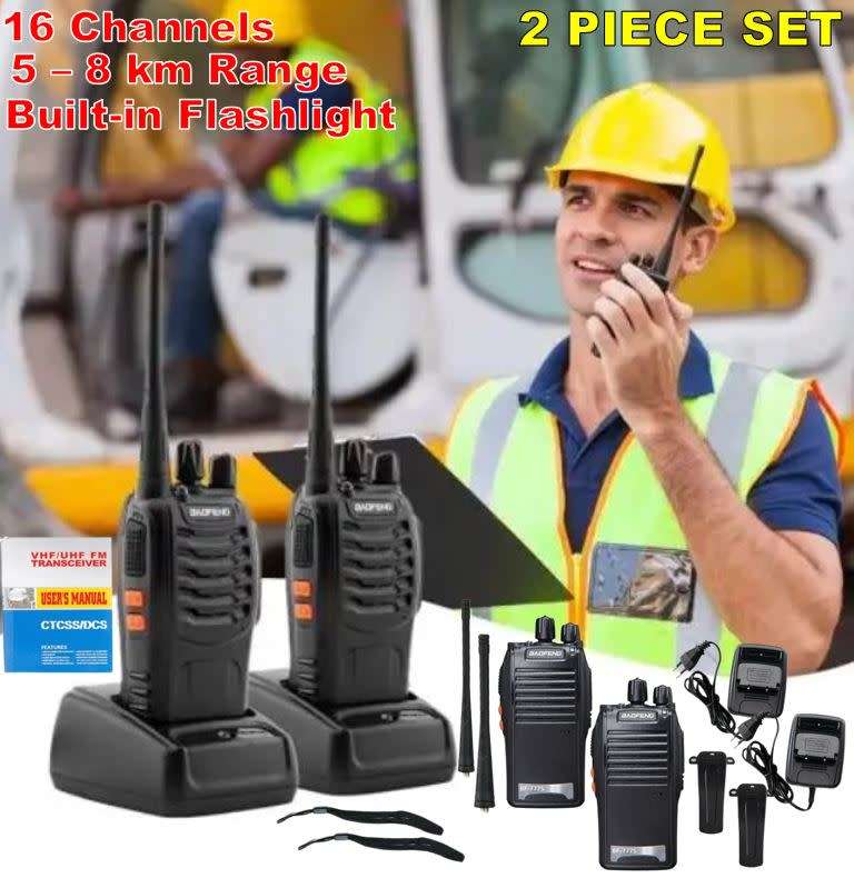 2 X Handheld Hand Radio Set with 16 Channels and lots of Accessories