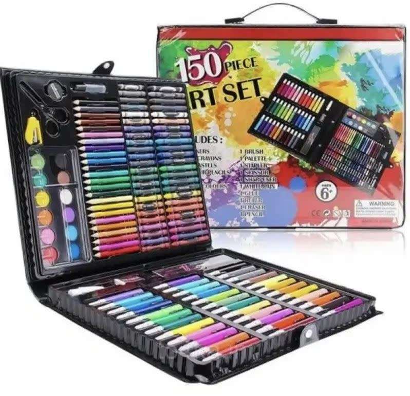 150 Piece Kids Art Set - Drawing Case Kit, Hours of Fun and a Great Gift