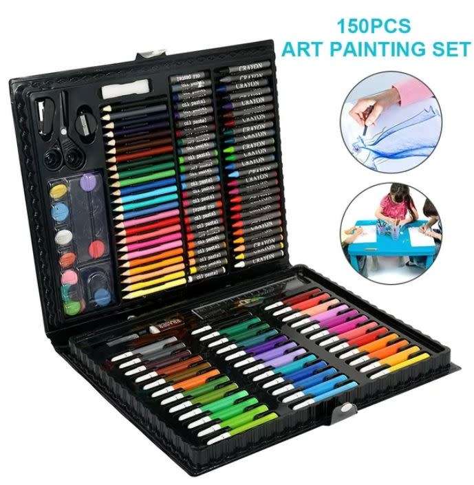 150 Piece Kids Art Set - Drawing Case Kit, Hours of Fun and a Great Gift