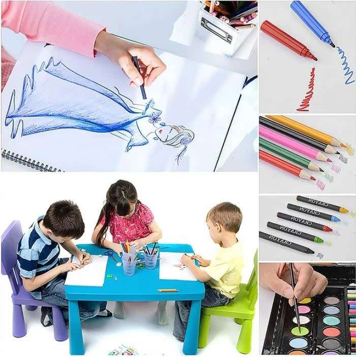 150 Piece Kids Art Set - Drawing Case Kit, Hours of Fun and a Great Gift