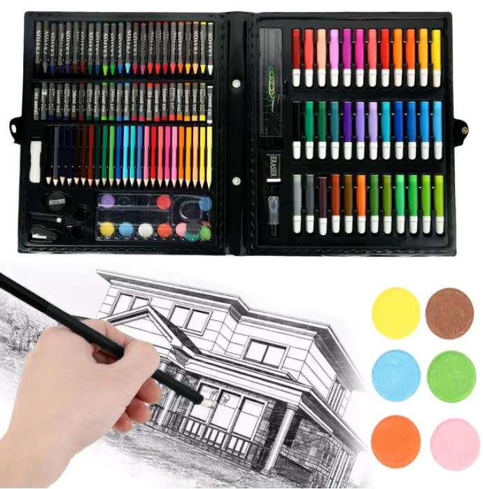 150 Piece Kids Art Set - Drawing Case Kit, Hours of Fun and a Great Gift