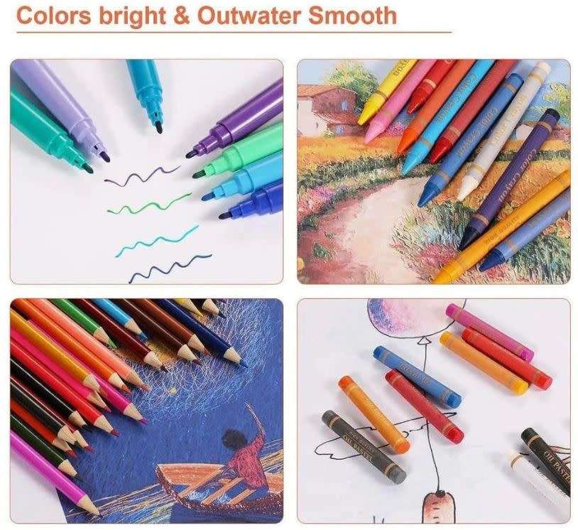 150 Piece Kids Art Set - Drawing Case Kit, Hours of Fun and a Great Gift