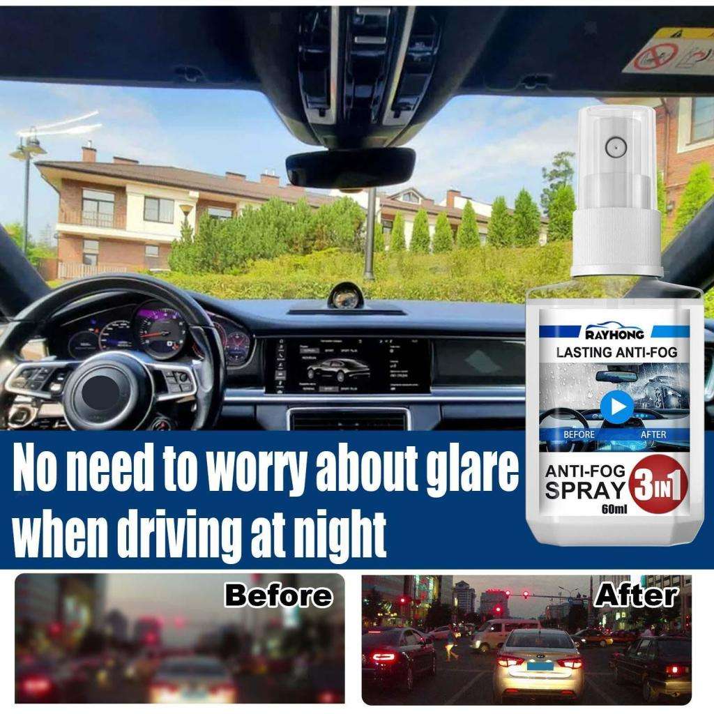 3-in-1 Anti-Fog Spray, Protect your Car & other Glass Surfaces, Waterproof and Durable, Easy to Use
