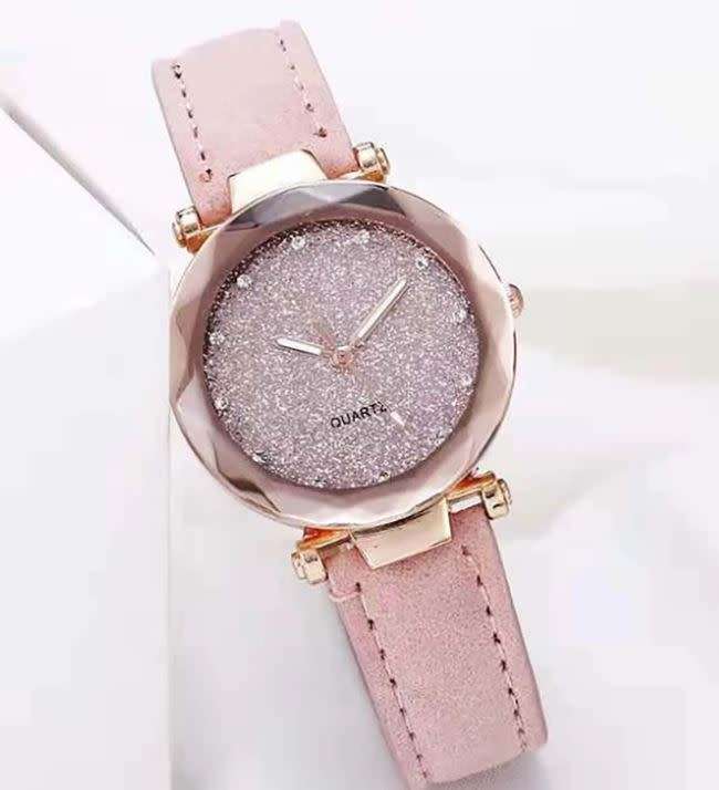 2 Piece Rhinestone Round Pointer Date Quartz Watch & Bracelet in Complimentary Gift Box