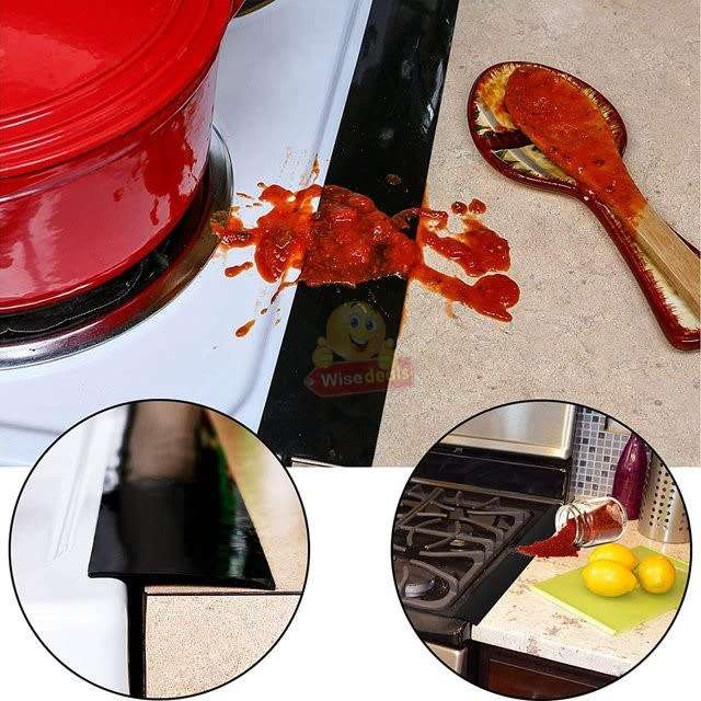 2 Piece Gas Burner Covers and 1 Piece Gap Cover, Reusable, Washable and Easy to Clean