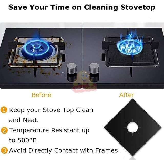 2 Piece Gas Burner Covers and 1 Piece Gap Cover, Reusable, Washable and Easy to Clean