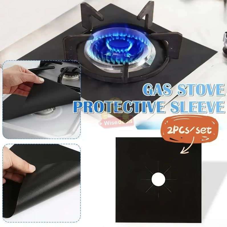 2 Piece Gas Burner Covers and 1 Piece Gap Cover, Reusable, Washable and Easy to Clean