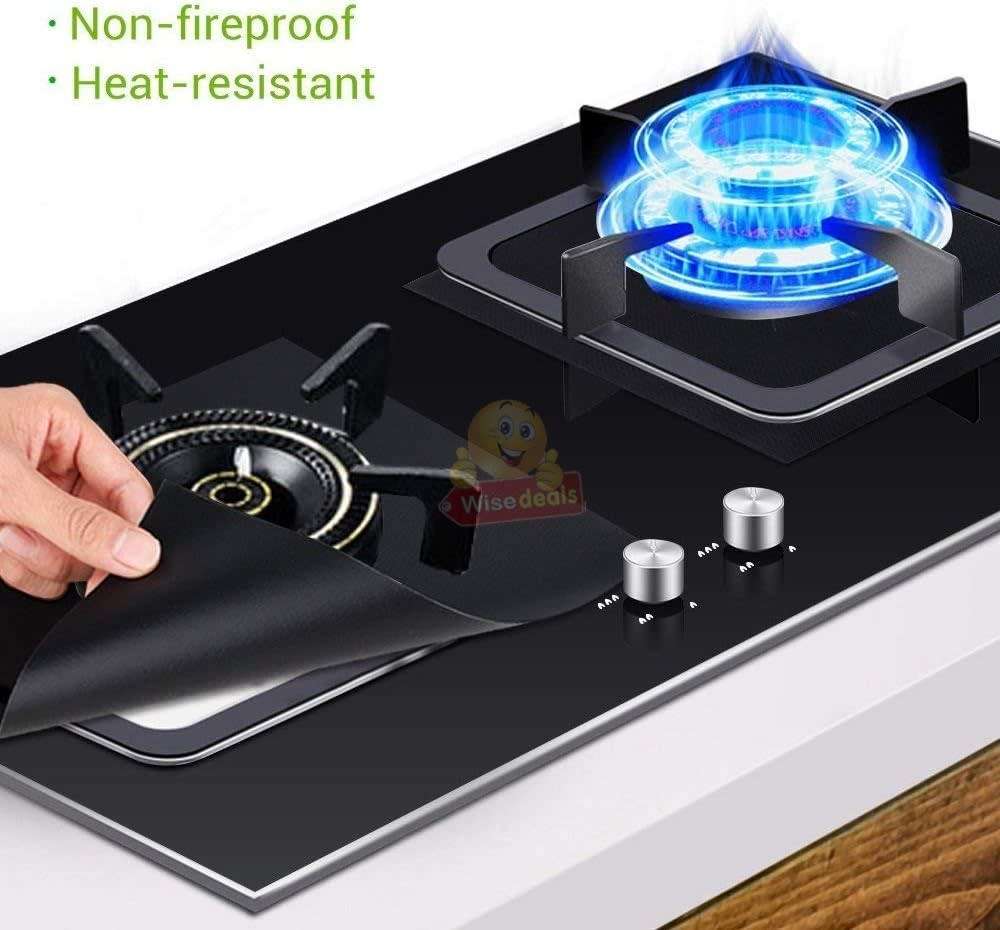 2 Piece Gas Burner Covers and 1 Piece Gap Cover, Reusable, Washable and Easy to Clean