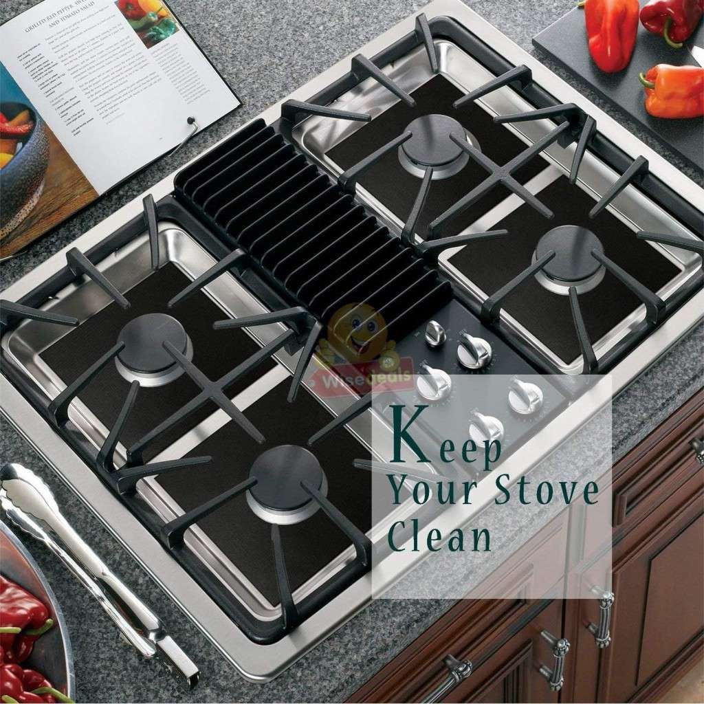 2 Piece Gas Burner Covers and 1 Piece Gap Cover, Reusable, Washable and Easy to Clean