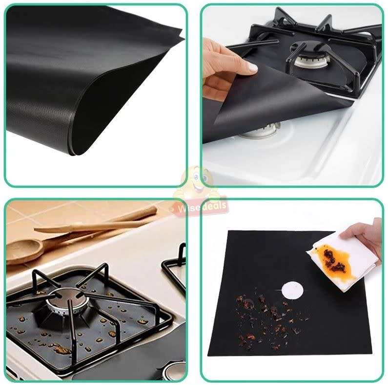 2 Piece Gas Burner Covers and 1 Piece Gap Cover, Reusable, Washable and Easy to Clean