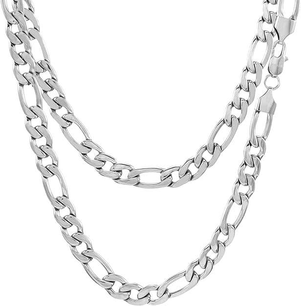 304 Stainless Steel Y-shaped Men`s Chain, 66cm, Figaro Chain in a Complimentary Gift Box