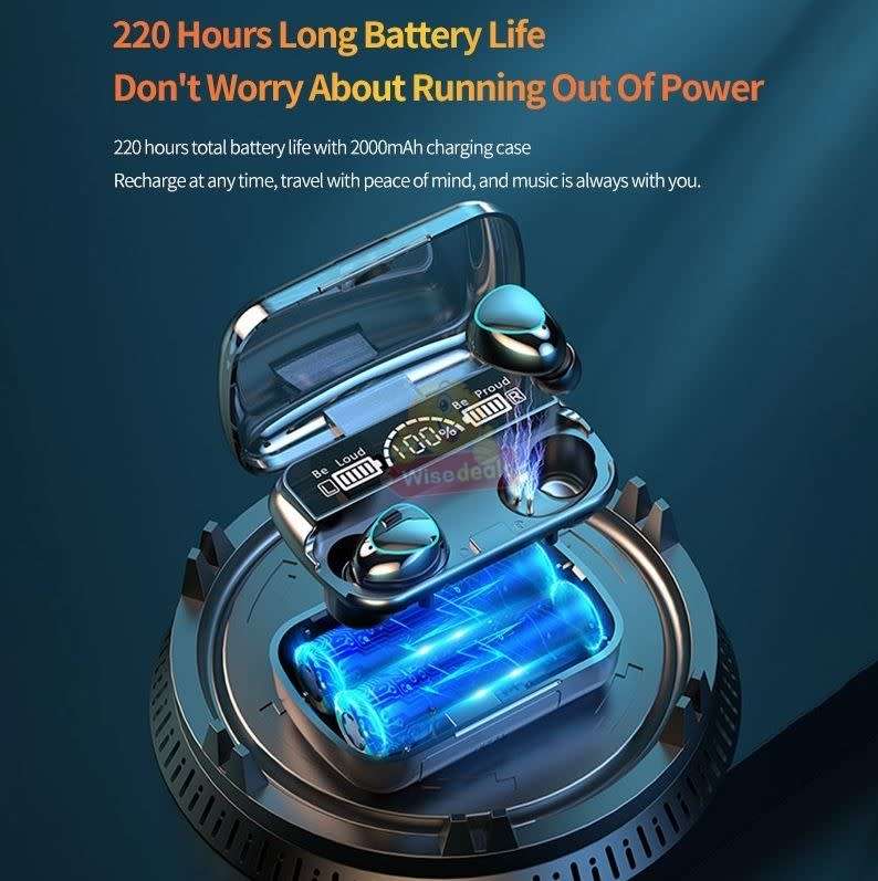 TWS Bluetooth Earbuds with LED Digital Power Display and Power Bank