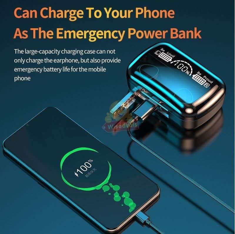 TWS Bluetooth Earbuds with LED Digital Power Display and Power Bank