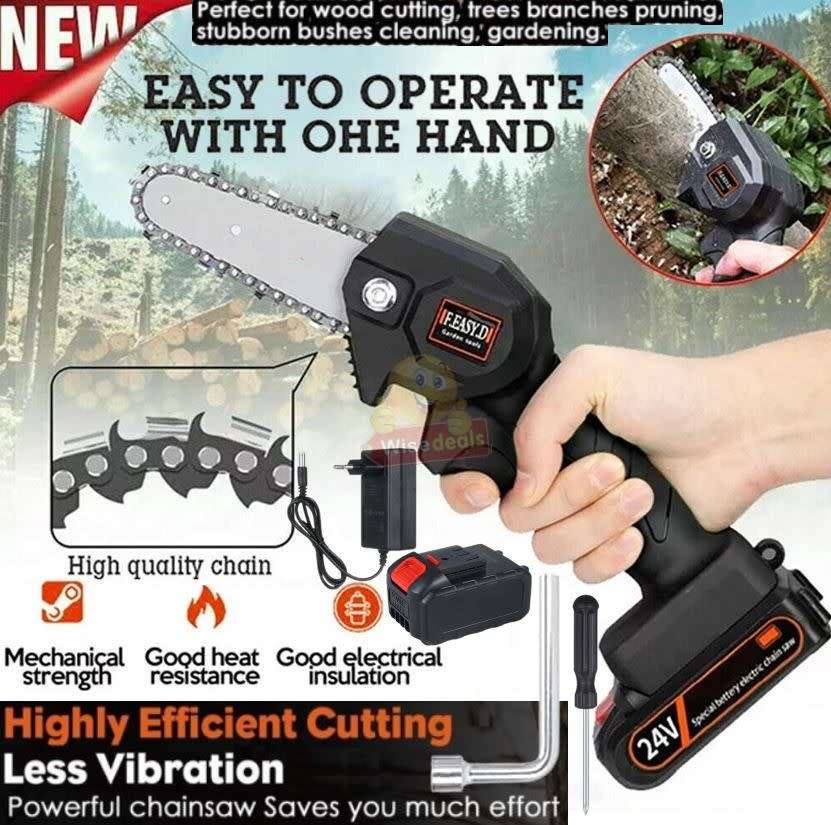 550W Cordless Chainsaw with 24V Lithium Battery
