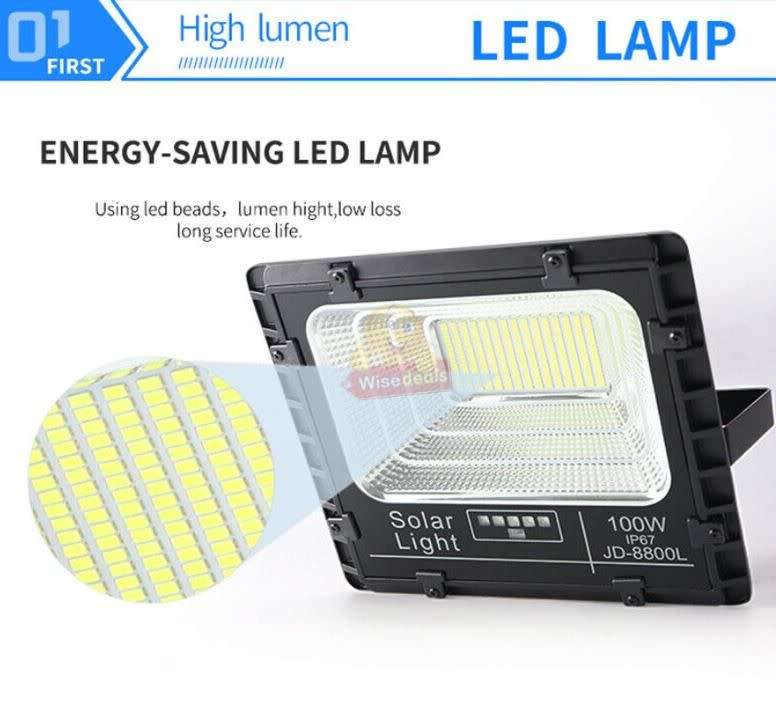 100W LED SOLAR Flood light with Solar Panel and Remote Control