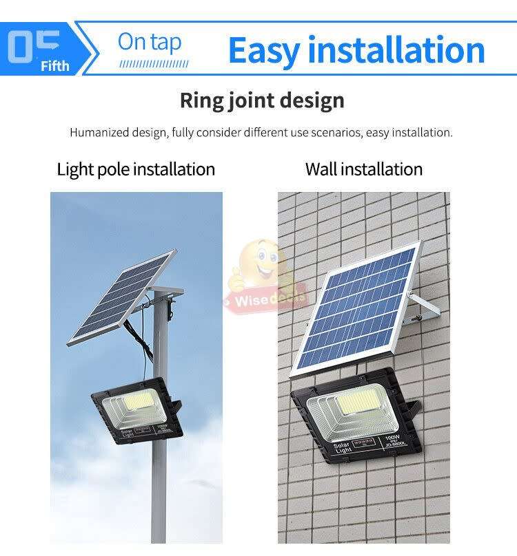 100W LED SOLAR Flood light with Solar Panel and Remote Control