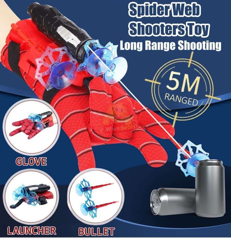 Spider Hero, Spiderman Glove Launcher with Bullets, Shoot up to 5 meters