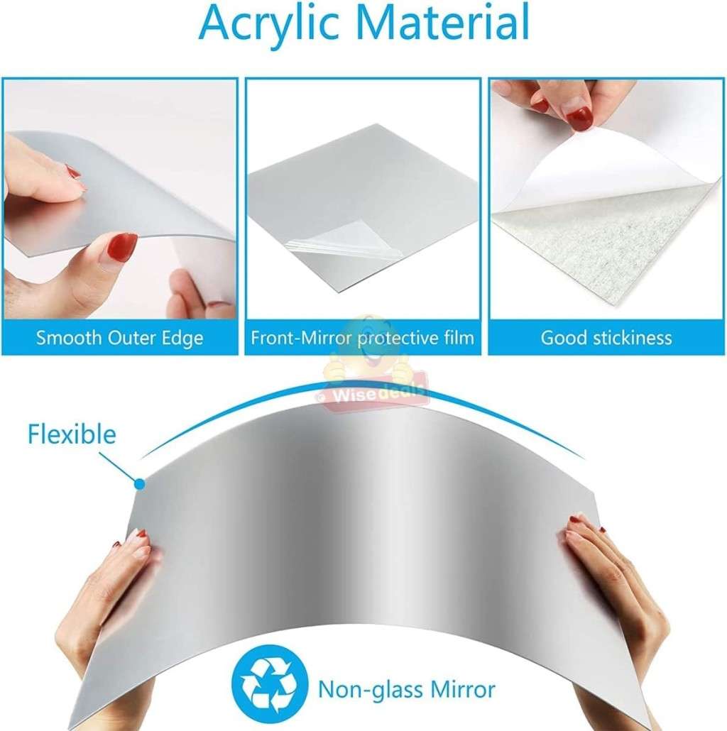Rectangeler Mirror, Flexible, Waterproof and Self-Adhesive