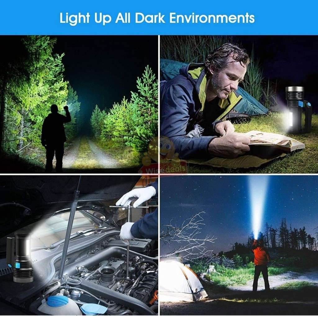 Waterproof Portable Rechargeable LED & COB Flashlight
