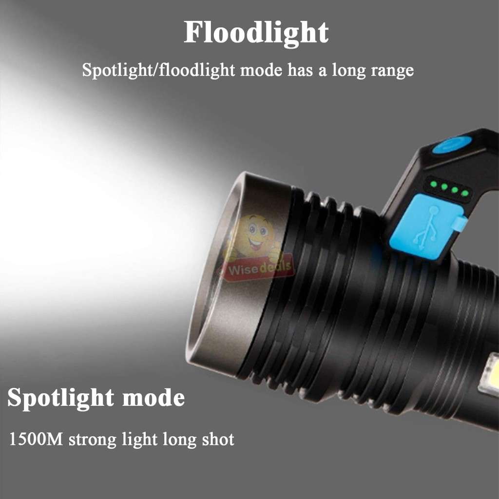 Waterproof Portable Rechargeable LED & COB Flashlight