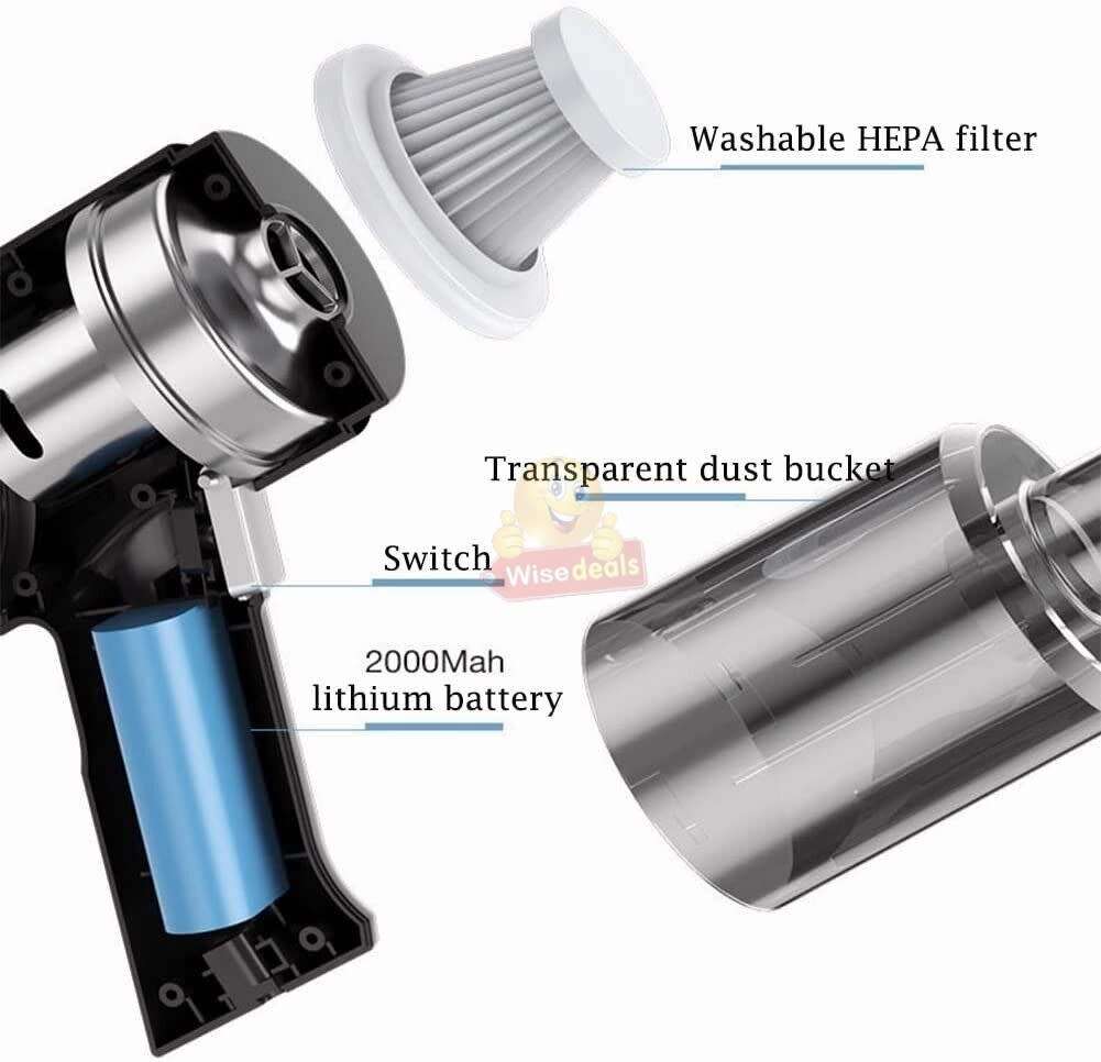 Wireless 9000pa Powerful High Suction Portable Vacuum Cleaner