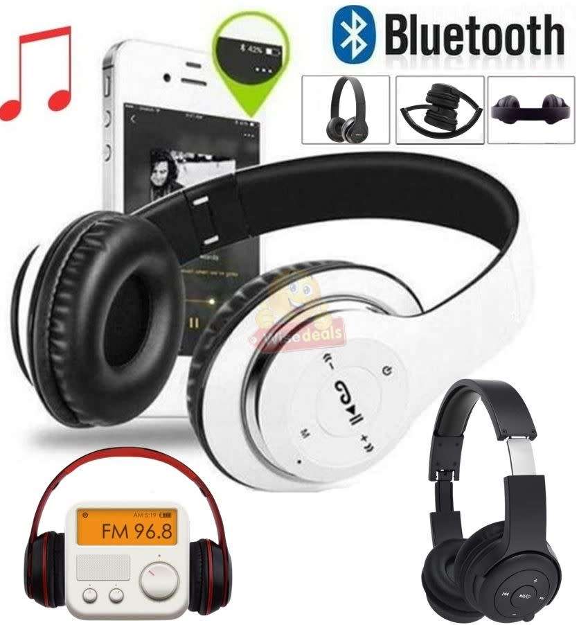 Foldable Wireless Bluetooth Headphones with SD Card function, FM Radio etc