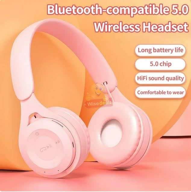 Foldable Wireless Bluetooth Headphones with SD Card function, FM Radio etc