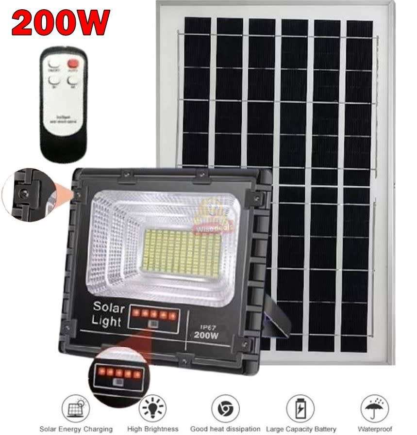 200W LED SOLAR Flood light with Solar Panel and Remote Control and Bracket