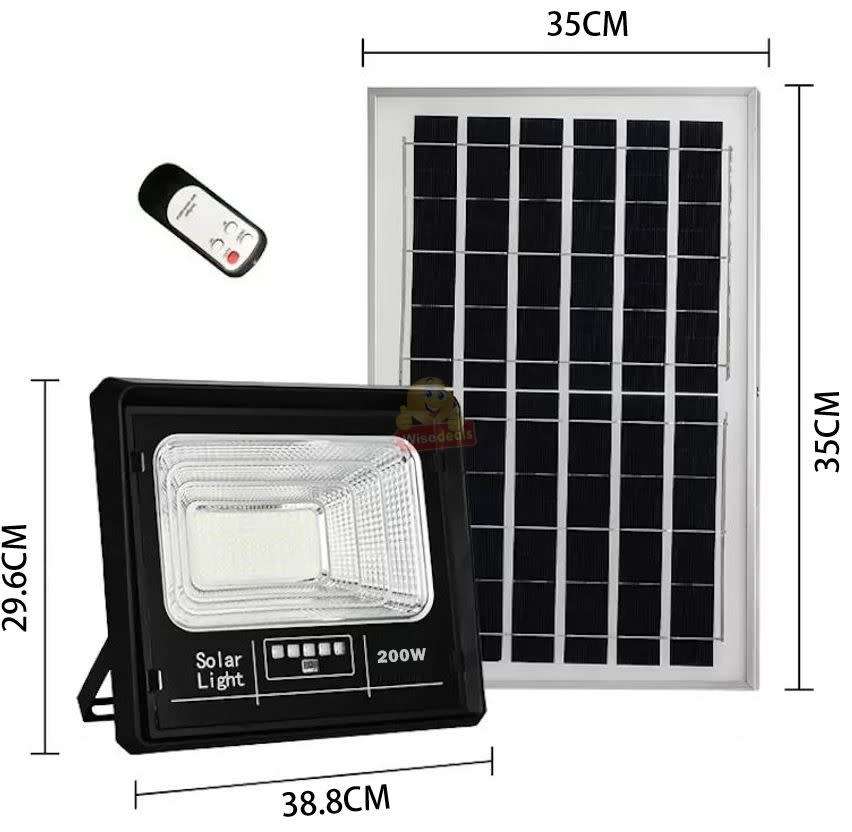 200W LED SOLAR Flood light with Solar Panel and Remote Control and Bracket