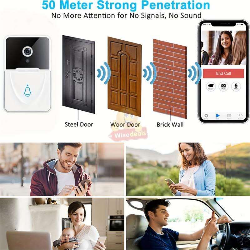 Wireless WIFI Video Door Intercom System with Two-Way Talk, Video, Photos, Night Vision - START R1