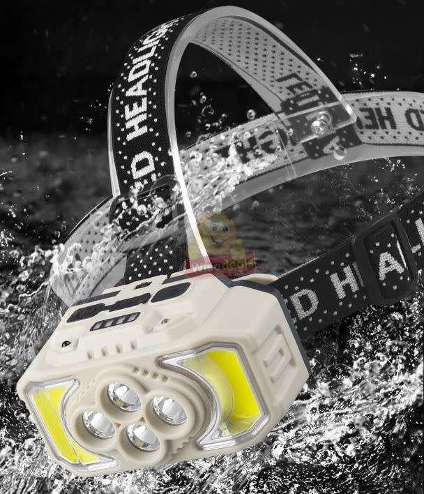 6-speed Hand Sensing Change Mode, Adjustable LED Headlight with Rechargeable Built-in Battery