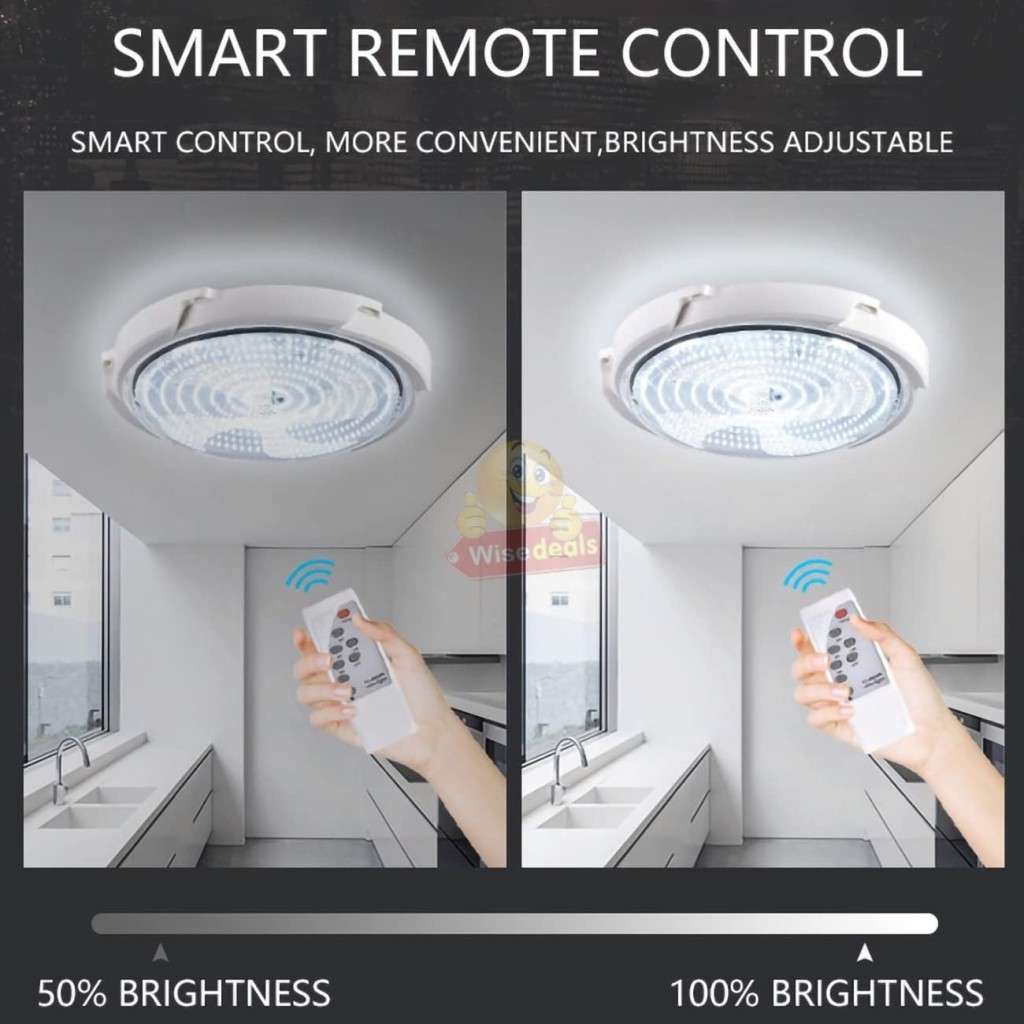 40W Ceiling Light for Indoor or Outdoor use with Solar Panel and Remote Control