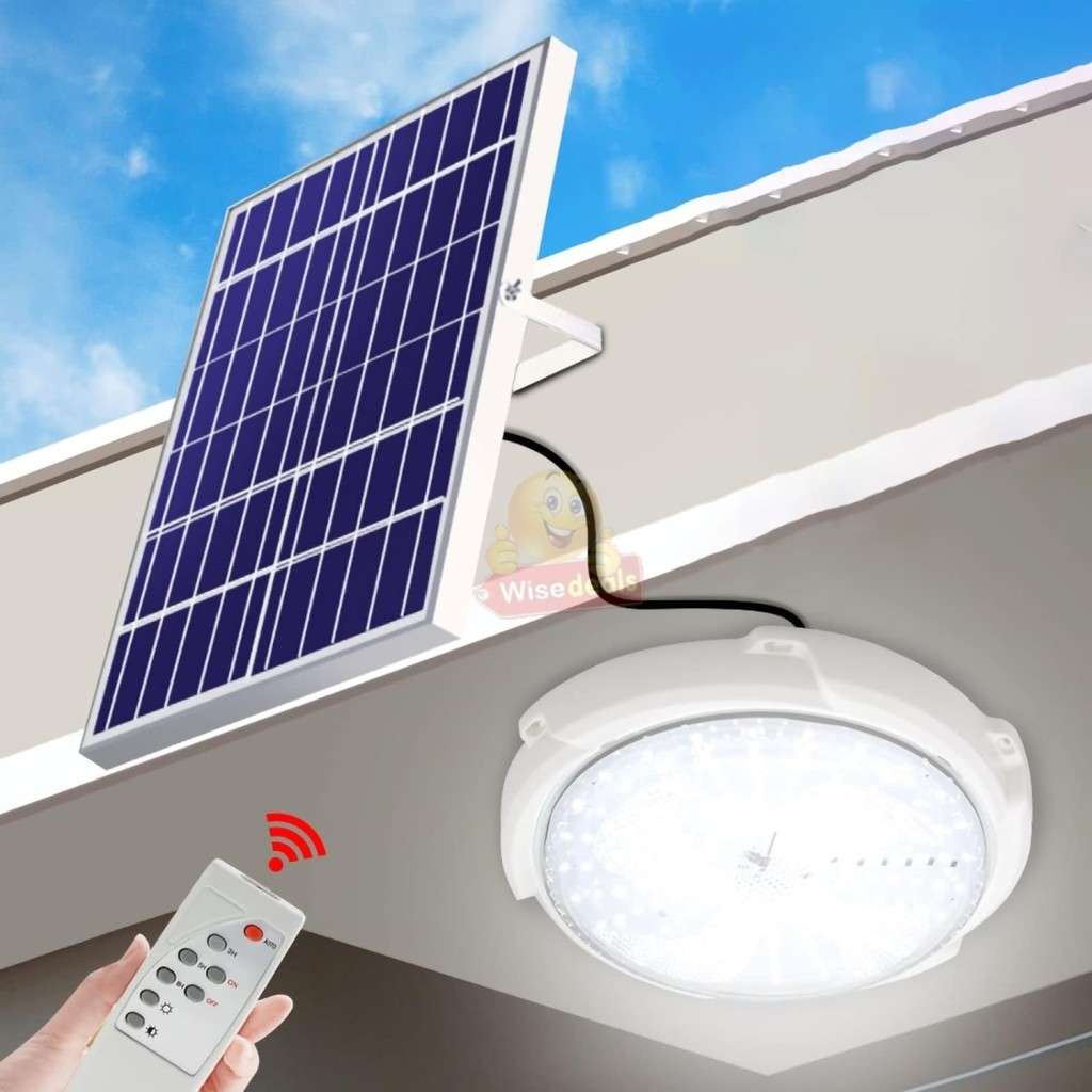 40W Ceiling Light for Indoor or Outdoor use with Solar Panel and Remote Control