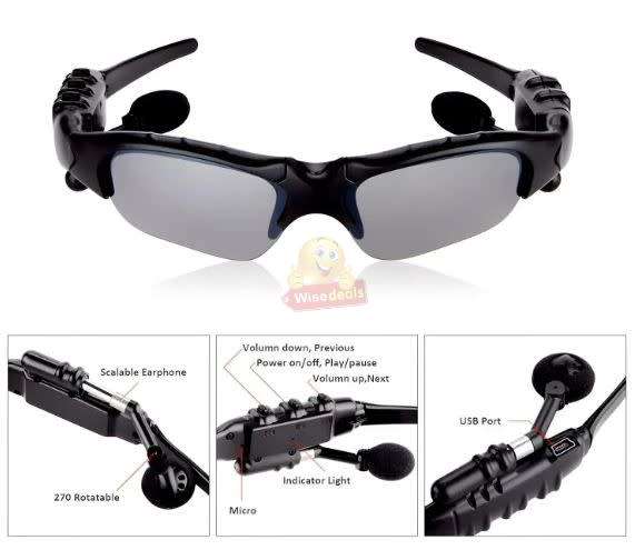 Smart Polarized Bluetooth Sunglasses Wireless Headset with Microphone for Smart Phones