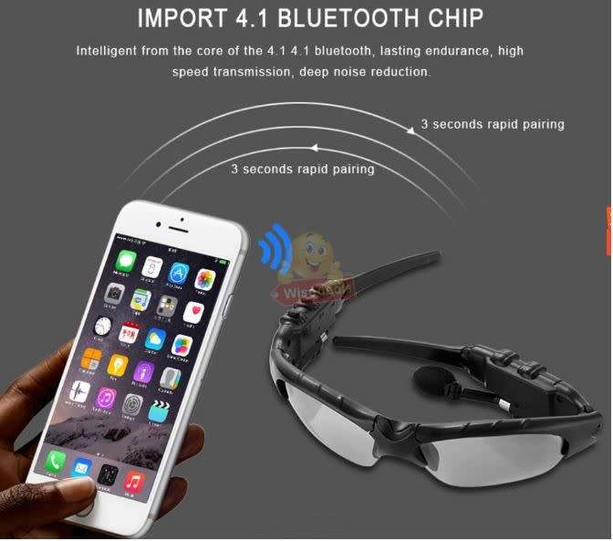 Smart Polarized Bluetooth Sunglasses Wireless Headset with Microphone for Smart Phones