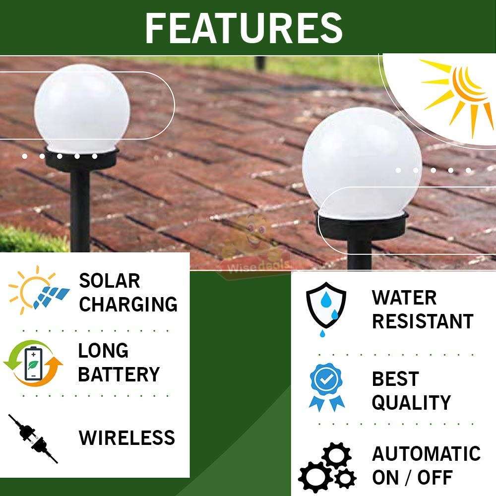 4 Piece SOLAR LED Waterproof Lights, 4 LIGHTS IN 1 BOX