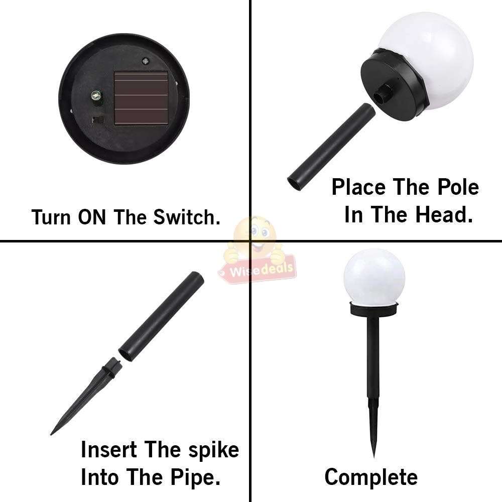 4 Piece SOLAR LED Waterproof Lights, 4 LIGHTS IN 1 BOX