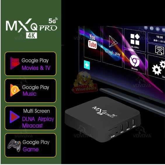 4K MXQ Pro 5G Android TV Box, Android 11.1  64GB