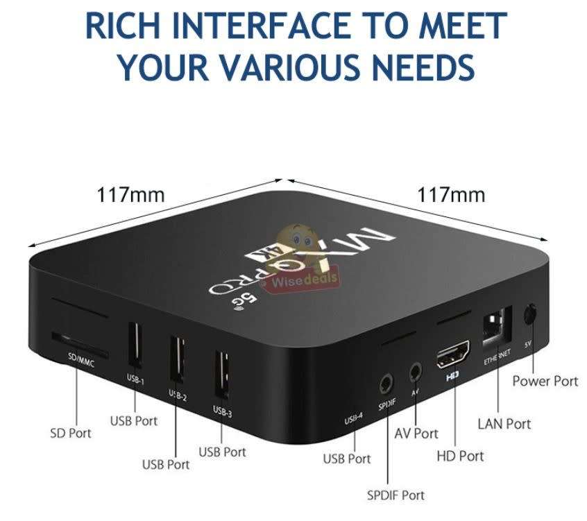 4K MXQ Pro 5G Android TV Box, Android 11.1  64GB