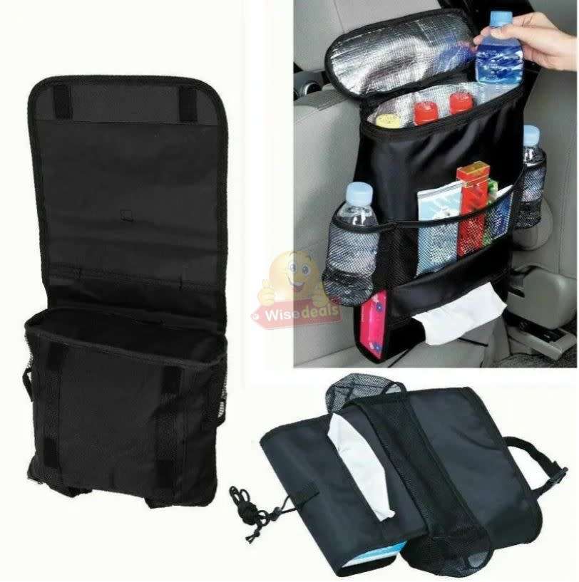 Back Seat Cooler Organizer, Waterproof with Mesh & Tissue Box Holder