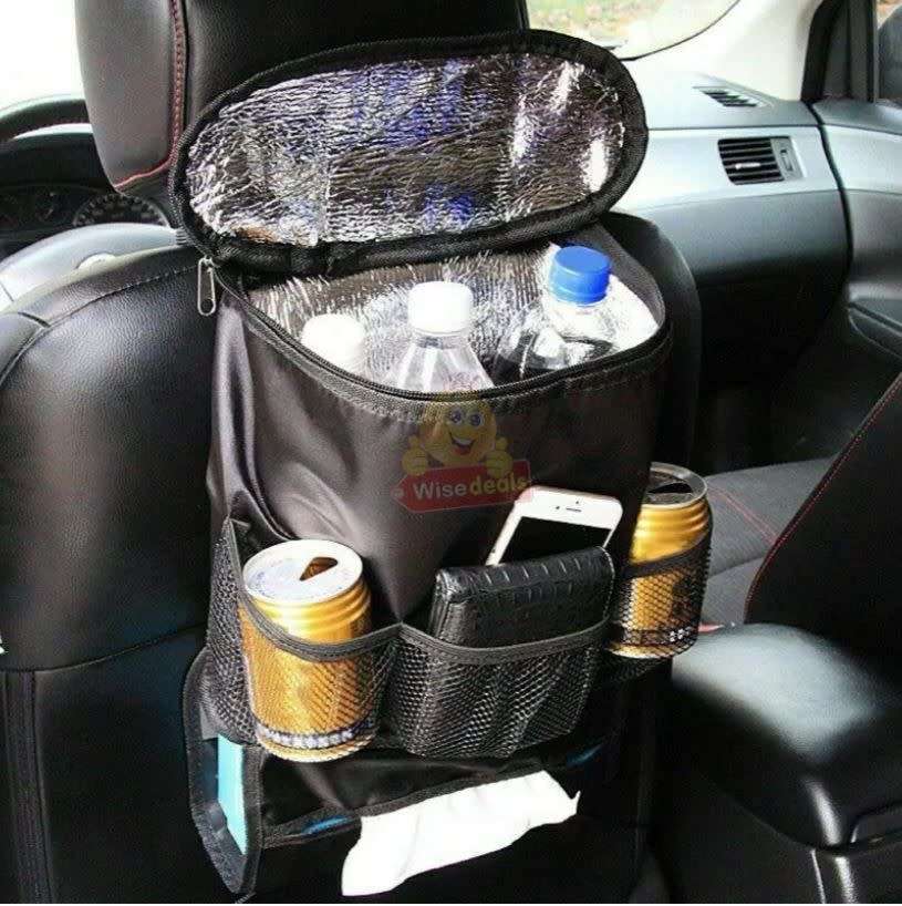 Back Seat Cooler Organizer, Waterproof with Mesh & Tissue Box Holder