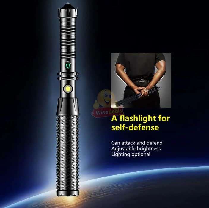 Tactical Outdoor Self-Defence LED Flashlight, Rechargeable, Waterproof, USB Charging etc.