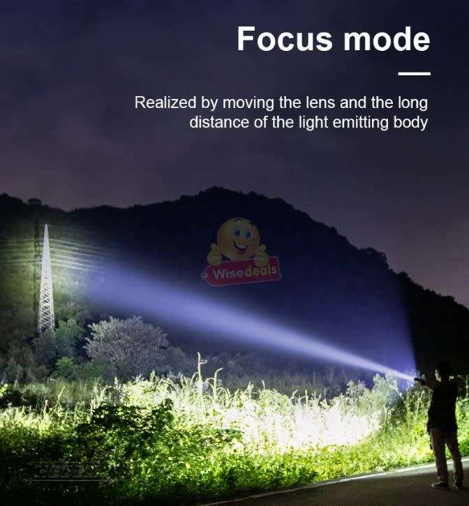 Tactical Outdoor Self-Defence LED Flashlight, Rechargeable, Waterproof, USB Charging etc.