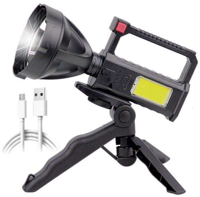 Super Far Distance LED Search and Flash Light and Tripod, USB Interface, Mobile Power Bank