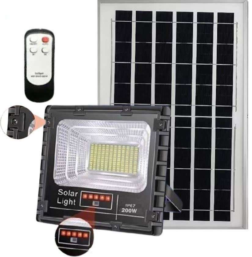 200W LED SOLAR Flood light with Solar Panel and Remote Control and Bracket