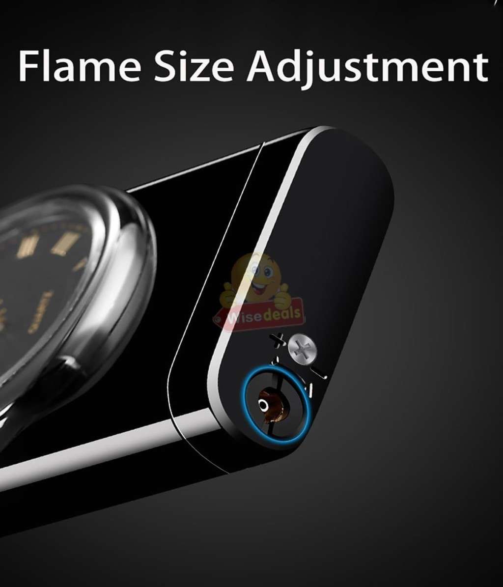 Refillable Gas Flame Lighter with Clock