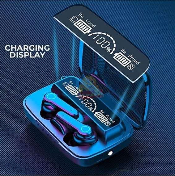LATEST M19 LED Display Wireless Bluetooth Earbuds with Siri Voice Assistant, Waterproof, Power Bank