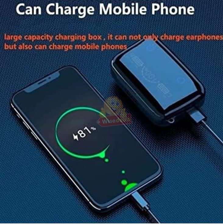 LATEST M19 LED Display Wireless Bluetooth Earbuds with Siri Voice Assistant, Waterproof, Power Bank