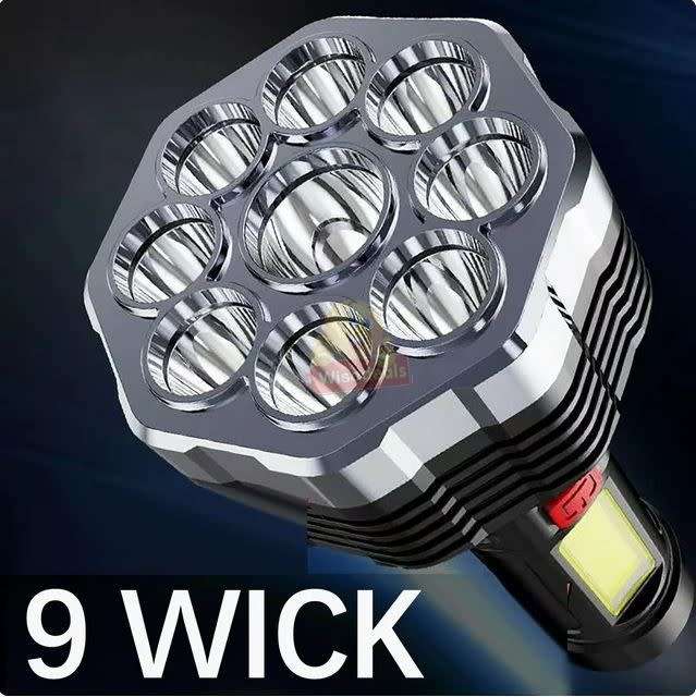 9 LED + COB Rechargeable Flashlight with 4 Adjustable Modes & 500 Lumens - START AT R1 ONLY